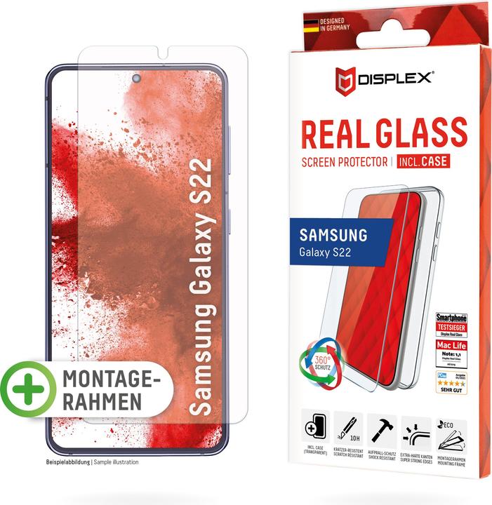 Produktbild Displex Real Glass, 2D Panzerglas + Handyhülle (1 Stk., Samsung Galaxy S22+)