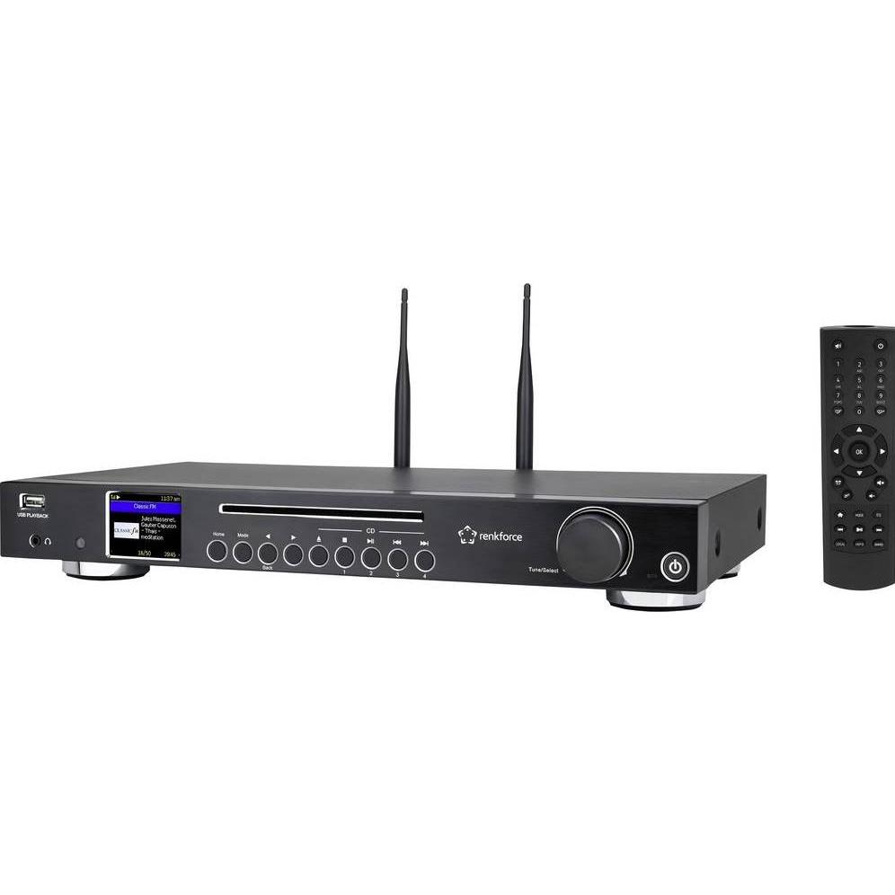 Renkforce RF-DAB-IR1702 Internet CD-Radio DAB+, FM, Internet CD, Bluetooth, DLNA, WLAN, Internetradio Inkl. (DAB+, FM, Internetradio, Bluetooth, WLAN) (RF-6748346)