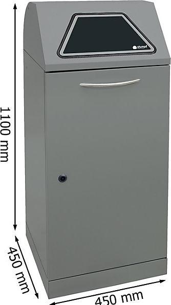 Image du produit kaiserkraft Système de collecte des déchets recyclables, volet à commande manuelle (120 l)