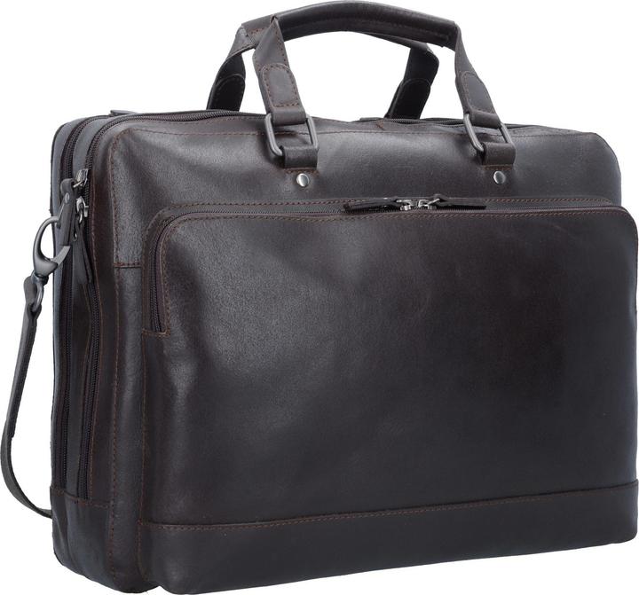 Actual product image Leonhard Heyden Dakota - zip file folder brown, 2 compartments