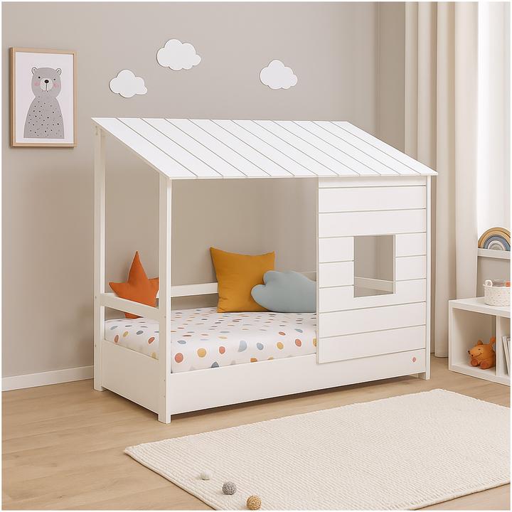 Actual product image HTI-Living Hausbett Kinderbett 90x200 cm mit Dach und Fenster (90 x 200 cm)