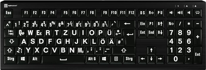 Produktbild Logickeyboard XL-Print Astra2 BL Keyboard dt. (PC) (DE, Kabelgebunden)