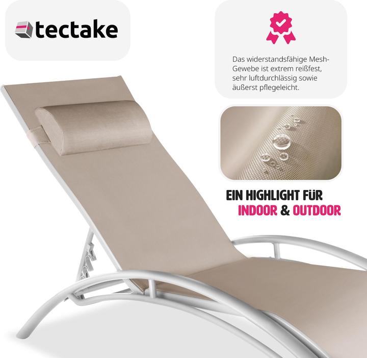 Image du produit tectake Chaise longue de jardin (158 cm)