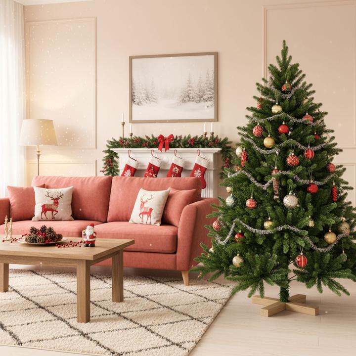 Produktbild Hermex Weihnachtsbaum 180cm Kunsttanne Christbaum Tannenbaum Tanne Xmas-Baum (180 cm)