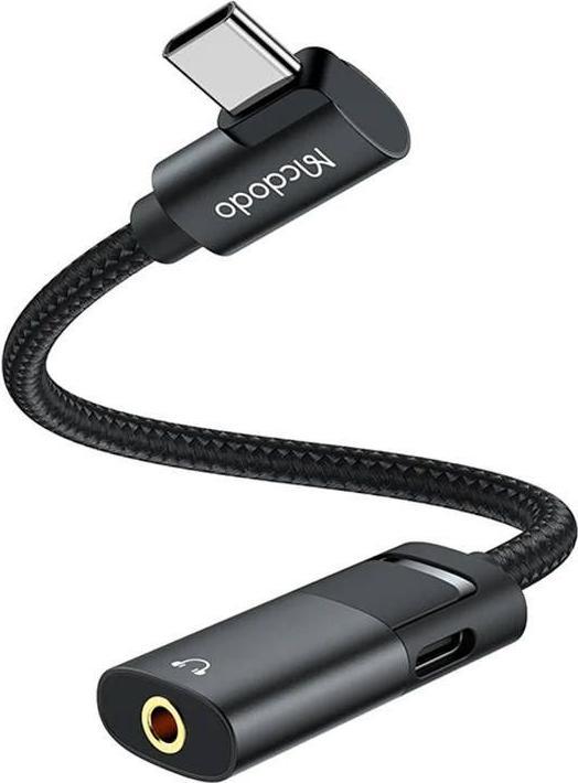 Immagine prodotto Mcdodo Adattatore da USB-C a AUX mini jack 3,5 mm + USB-C, CA-1880 (nero) (USB tipo C, Jack da 3.5mm)