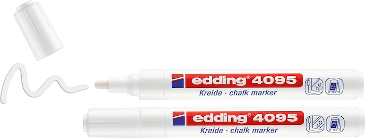 Immagine prodotto Edding Marqueur craie 4095 4 mm, 15 mm (Bianco, 15 mm, 2 x)