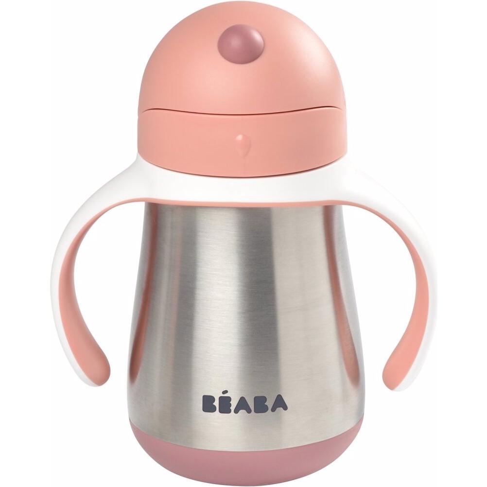 Beaba, Kindergeschirr + Kinderbesteck, Strohhalmtasse Inox