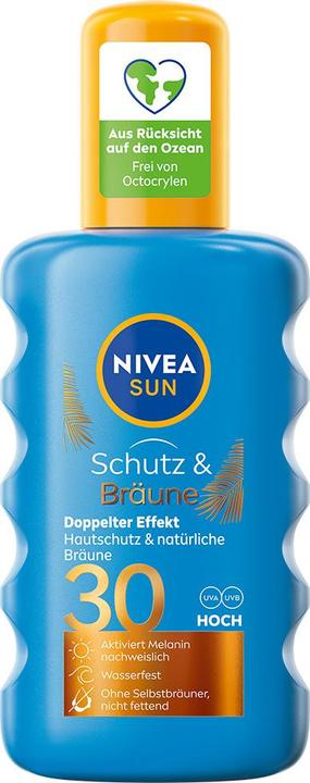Produktbild NIVEA DUPLIKAT Sun Schutz & Bräune Sonnnenspray (Sonnenspray, SPF 30, 200 ml, 236 g)