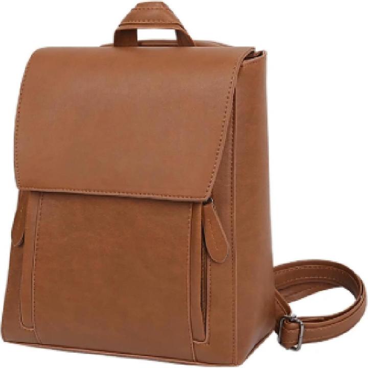 Immagine prodotto Only-Bags.Store Zaino piccolo a 3 vie in pelle vegana, zaino in caramello, zaino in pelle vegana, zaino in pelle