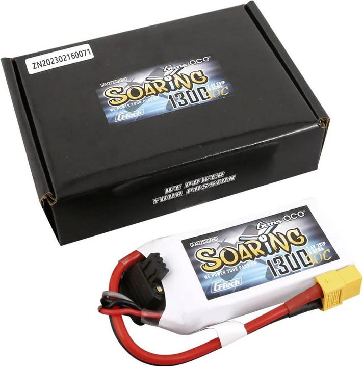 Immagine prodotto Gens Ace Accumulatore G-Tech Soaring 1300mAh 7.4V 30C 2S1P XT60 (7.40 V, 1300 mAh)