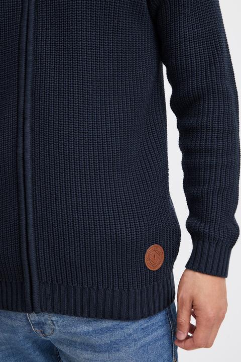 Actual product image Solid Xenos Men's Cardigan Chunky Knit Jacket With Funnel Neck Made Of 100% Cotton (L)