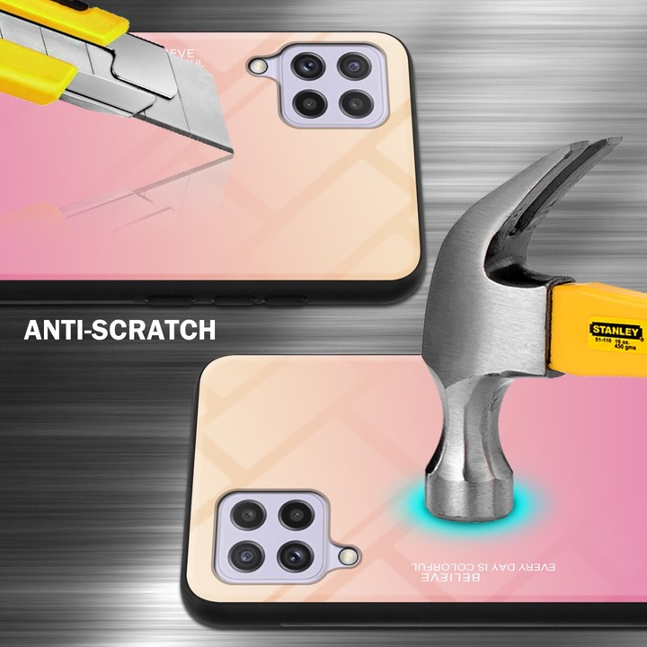 Productafbeelding Cadorabo TPU 2 Kleuren Glazen Hoesje (Samsung Galaxy M22, Samsung Galaxy A22, Samsung Galaxy A32)