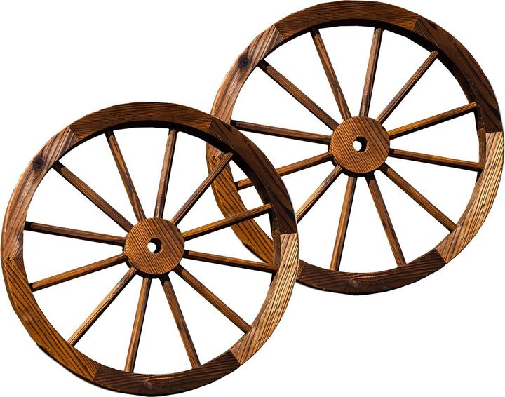 Produktbild HTI-Living Holzrad 2er Set Rustikal