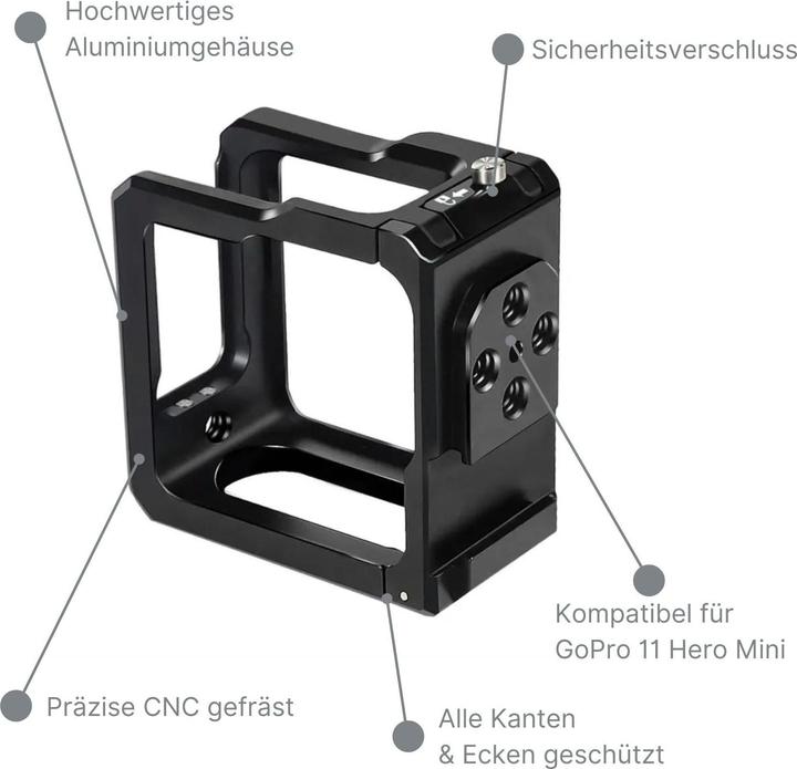 Produktbild Hermex Utility Cage Rahmenhalterung Gehäuse für GoPro Hero 11 Mini