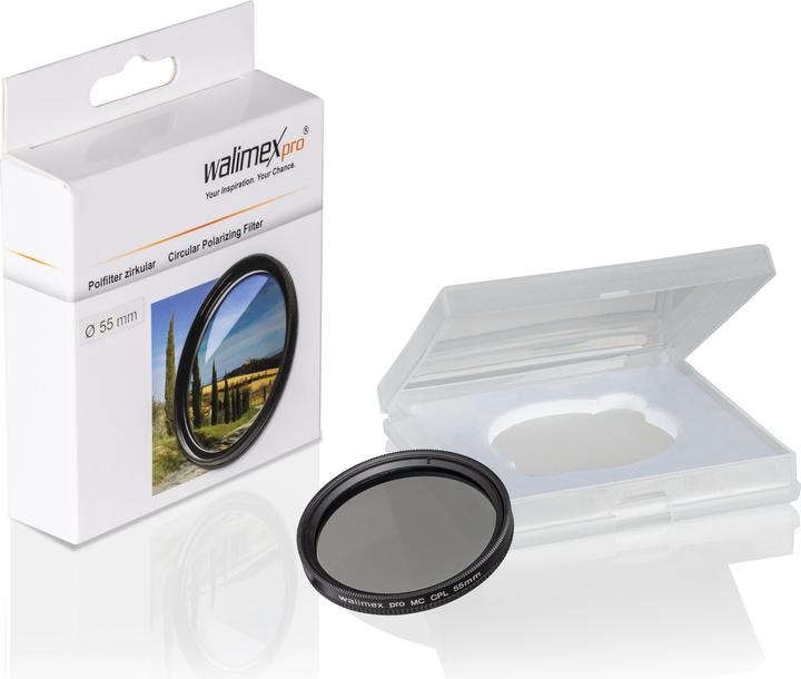 Productafbeelding Walimex pro per polarisatiefilter circulair gecoat 55 mm (55 mm, Polarisatiefilter, 55 mm)
