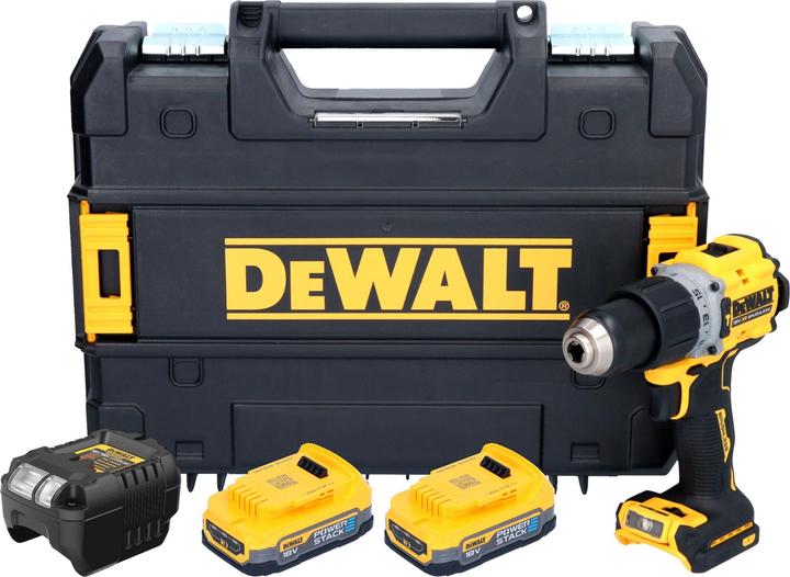 Produktbild DeWalt DCD 805 E2T Akku Schlagbohrschrauber 18 V 90 Nm Brushless + 2x Powerstack Akku 1,7 Ah + (Akkubetrieb)