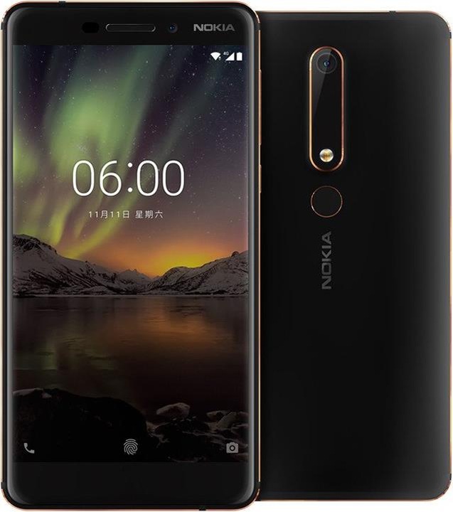Nokia 6.1 (2018) (32 GB, Black copper, 5.50", Hybrid Dual SIM, 16 Mpx, 4G)