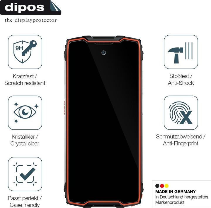 Actual product image Dipos Anti-Shock Screen Protector Clear (1 Piece, Blackview BV9300)