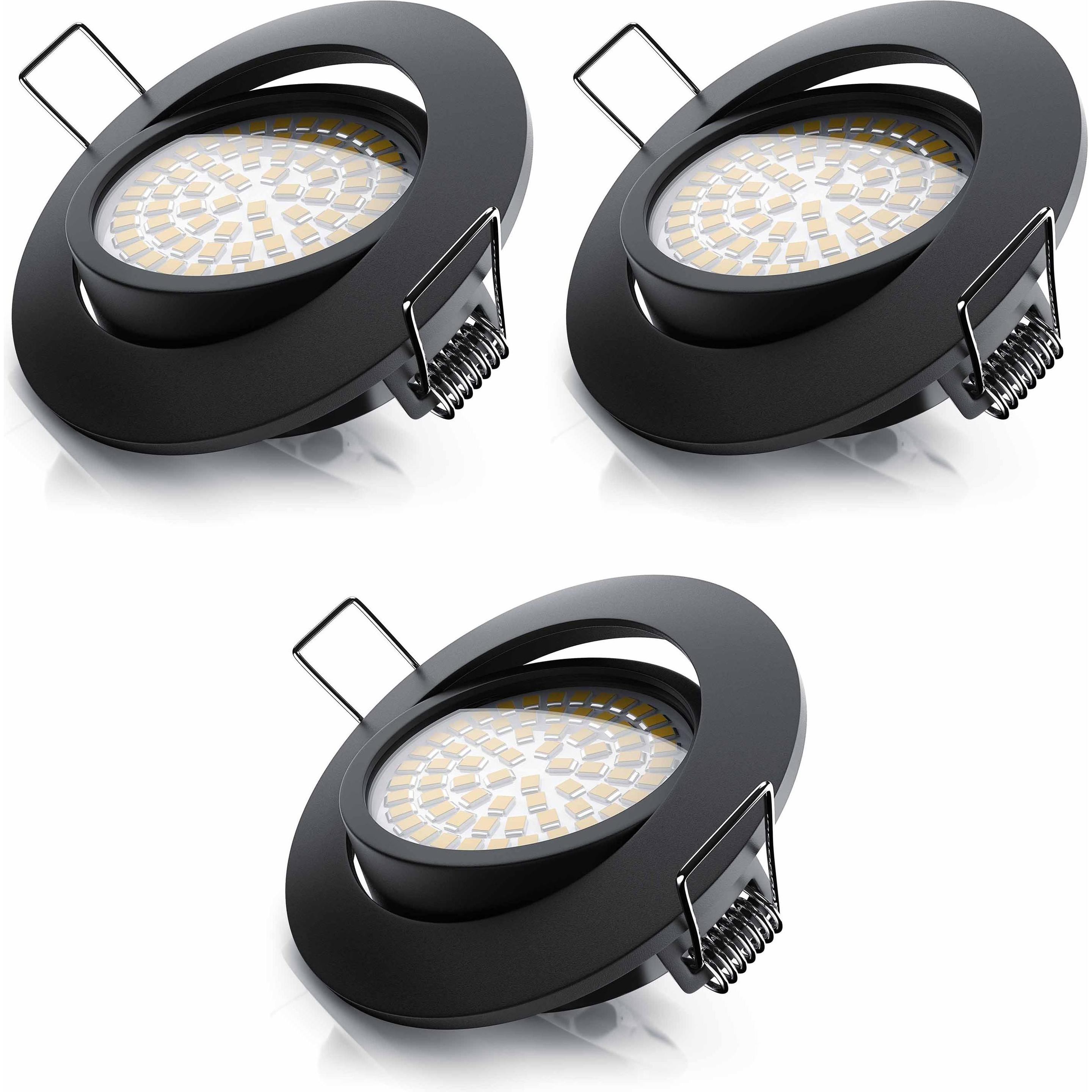 Brandson, Wandleuchte + Deckenleuchte, 3x LED Deckenspot, dimmbar & schwenkbar, Einbaustrahler, Einbauleuchte, Einbauspo...