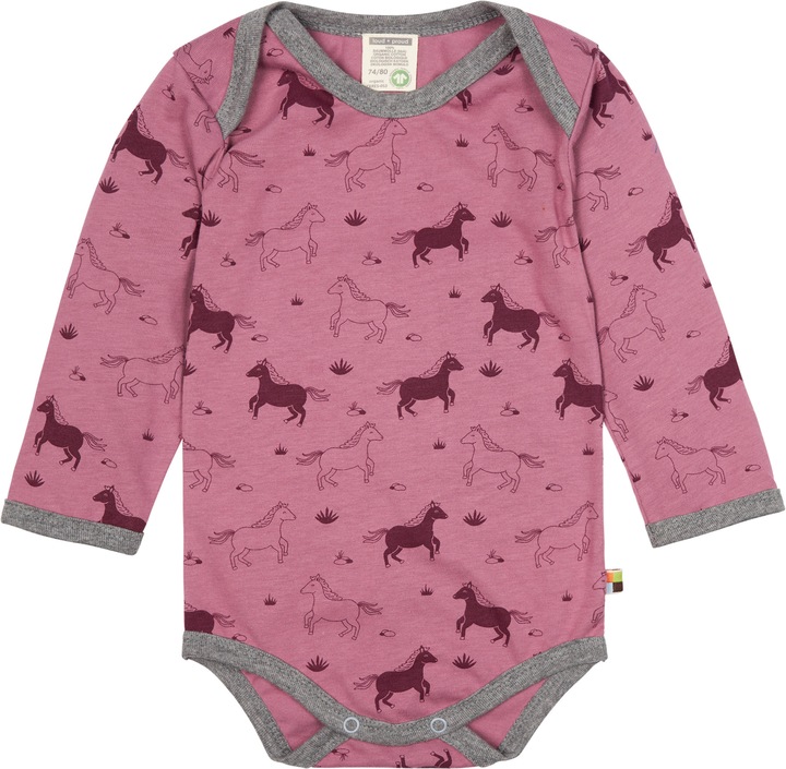 Actual product image loud + proud Body Long Sleeve Print Horse Grape (86, 92)