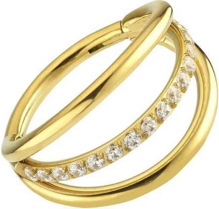 Produktbild Bijouteria Ohrpiercing (Chirurgenstahl 316L, Kristall, PVD Beschichtung (goldfarbig))