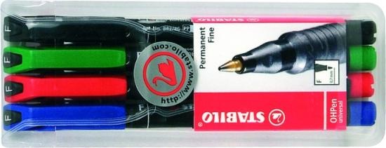 Produktbild STABILO OHPen universal Folienstift permanent (Rot, Schwarz, Grün, Blau, 0.70 mm, 4 x)