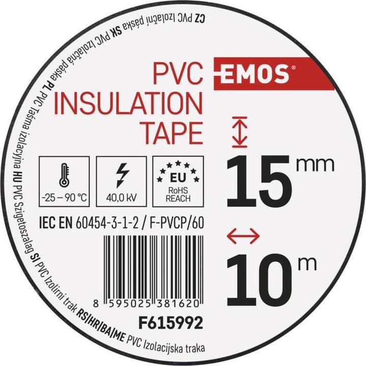 Image du produit Emos Ruban isolant PVC 15mm/10m-mix de couleurs 10 pcs. (15 mm)