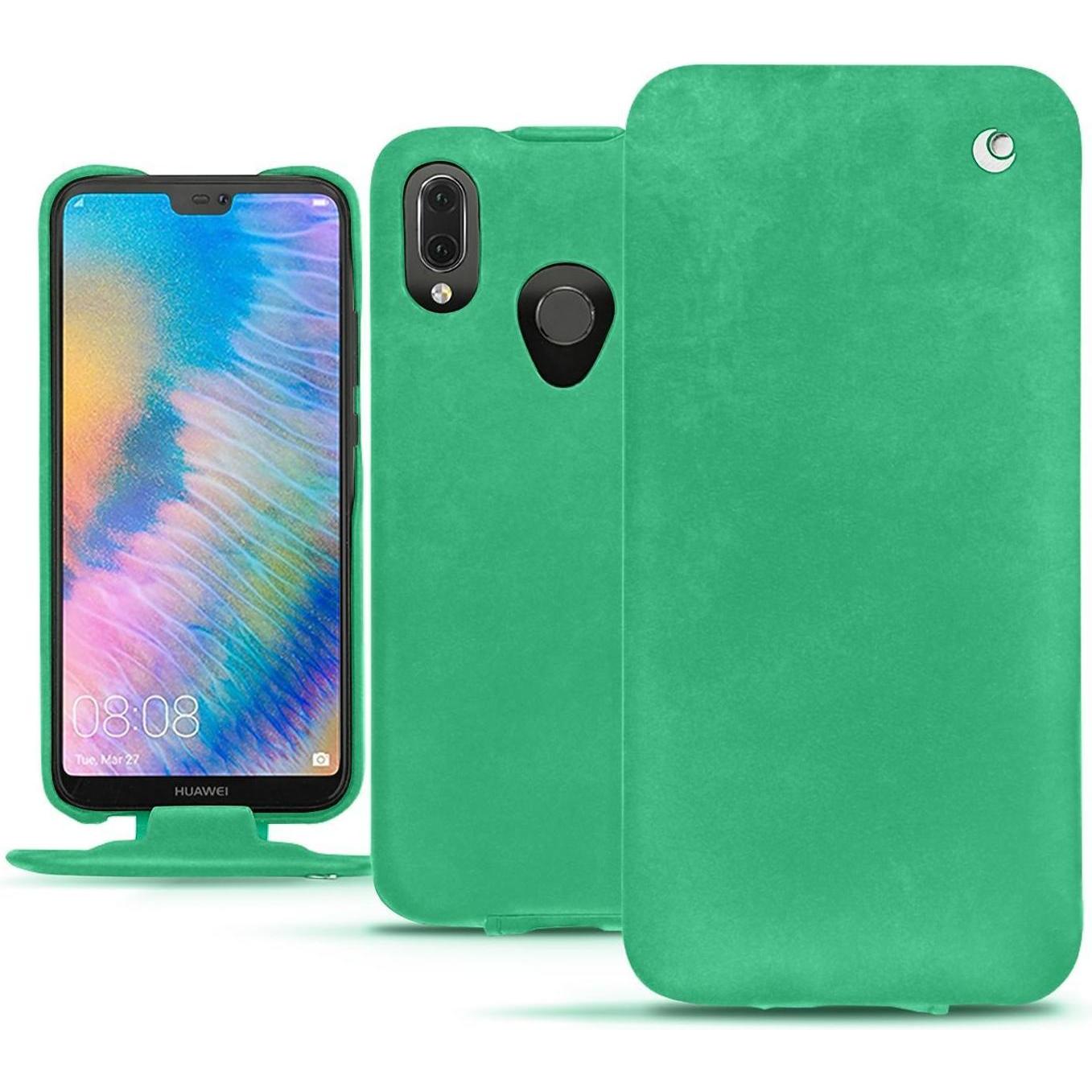 Noreve Lederschutzhülle vertikal (Huawei P20 Lite), Smartphone Hülle, Grün