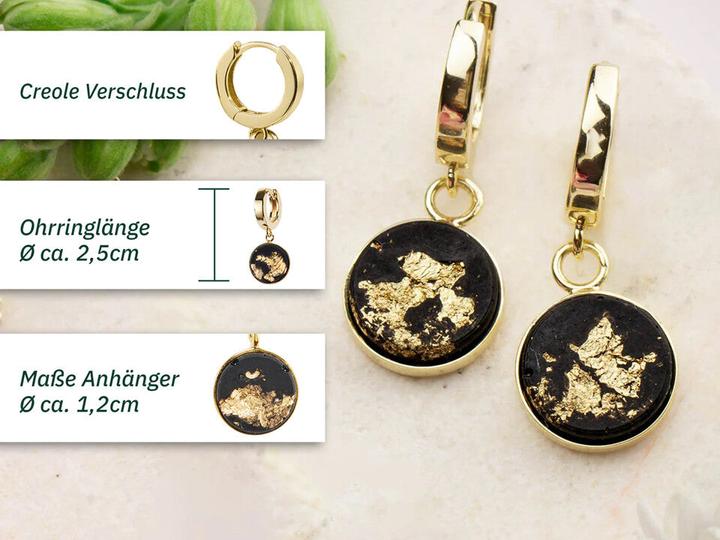 Produktbild C. Jungle Ohrringe Creolen Ava3 Handgemacht Sterling Silber mit 14 Karat Gold plattiert Ultra hochfe (Silber, Ultrahochfester-Beton, 14 Karat Gold plattiert)