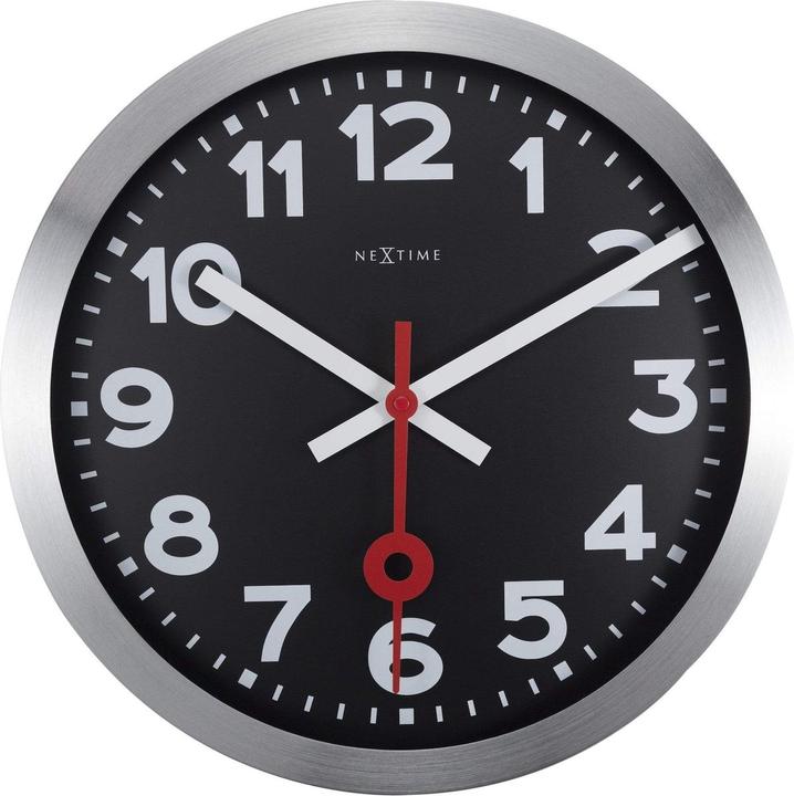 Produktbild Nextime Wanduhr Station Schwarz 35cm (35 cm)