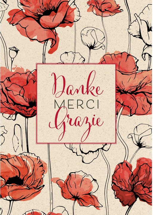 Produktbild Dankeskarte Mohn A4 (1 Stk.)