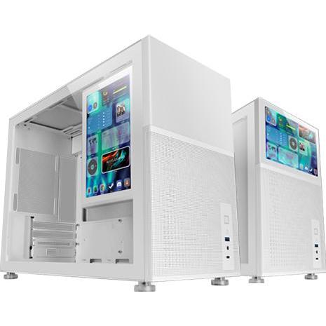 Mars Gaming Boitier Mini Tour Micro Atx Mc-Lcd Avec Panneau Vitré (Blanc) (Mini-ITX, mATX), PC Gehäuse, Schwarz, Weiss
