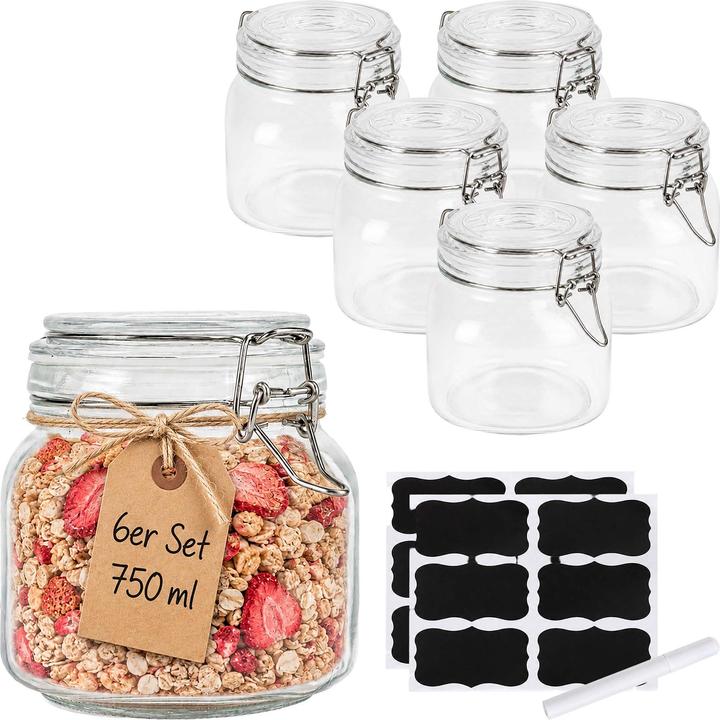 Produktbild Relaxdays 6x Einmachgläser (6 Stk., 0.75 l)