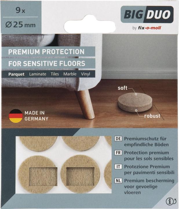 Produktbild Fix-o-moll Big Duo Parkettgleiter (Kunststoffgleiter, Parkettgleiter, Universalgleiter, 9 Stk.)