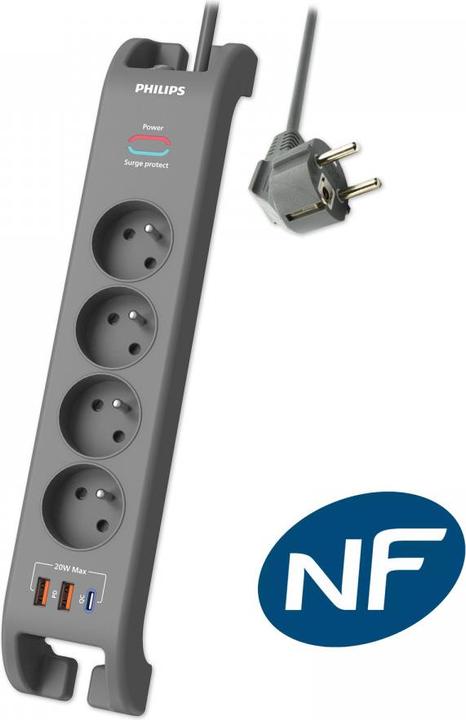 MCL Multiplug Surge Protector 4socket Typec Charger And 2 Usba (4x, 2 m)