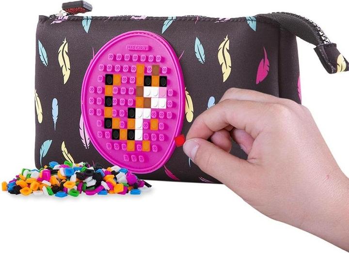 Actual product image pencil case Neoprene zippered pencil case with pink panel