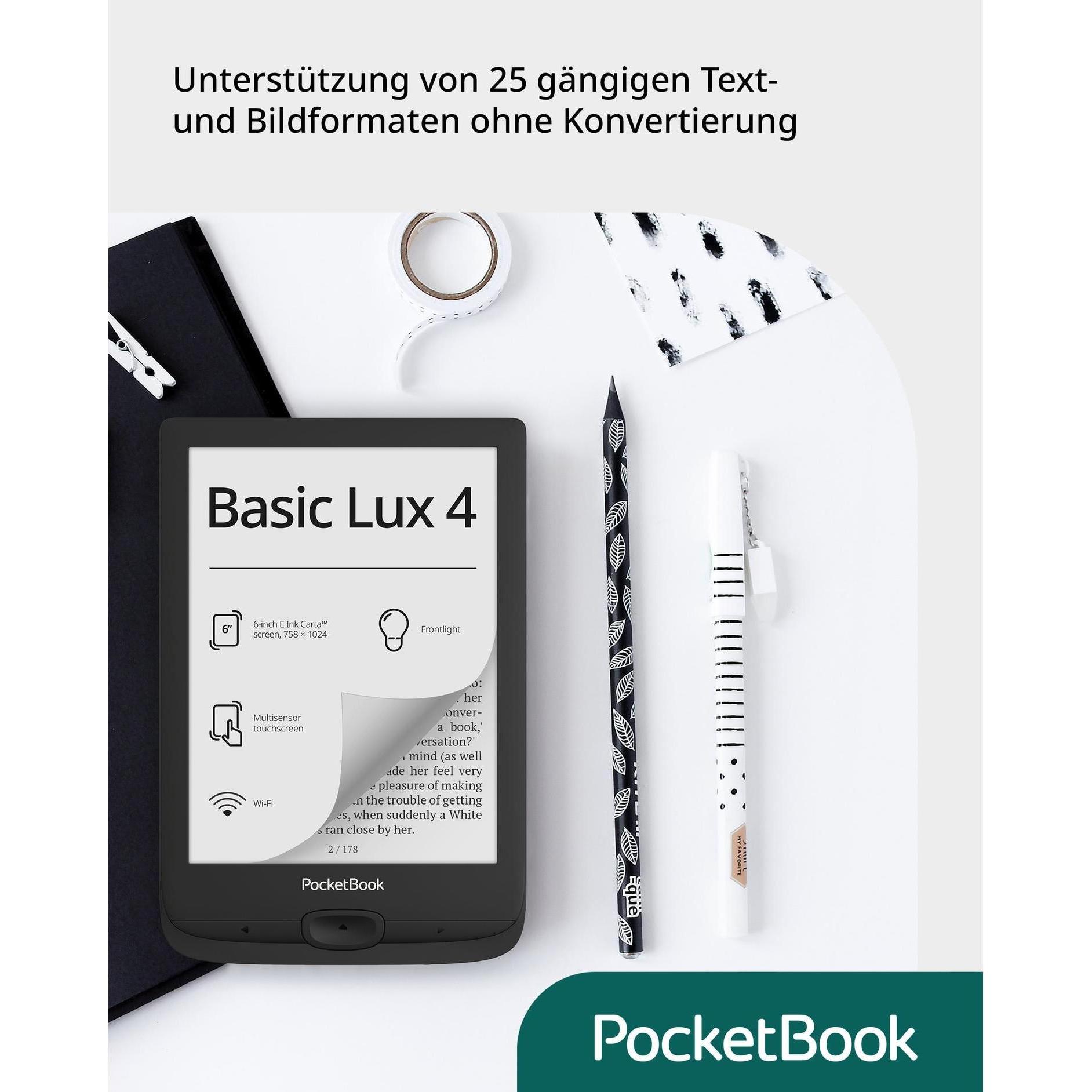 Thumbnail - PocketBook Basic Lux 4 (6", 8 GB, Schwarz), eReader, Schwarz