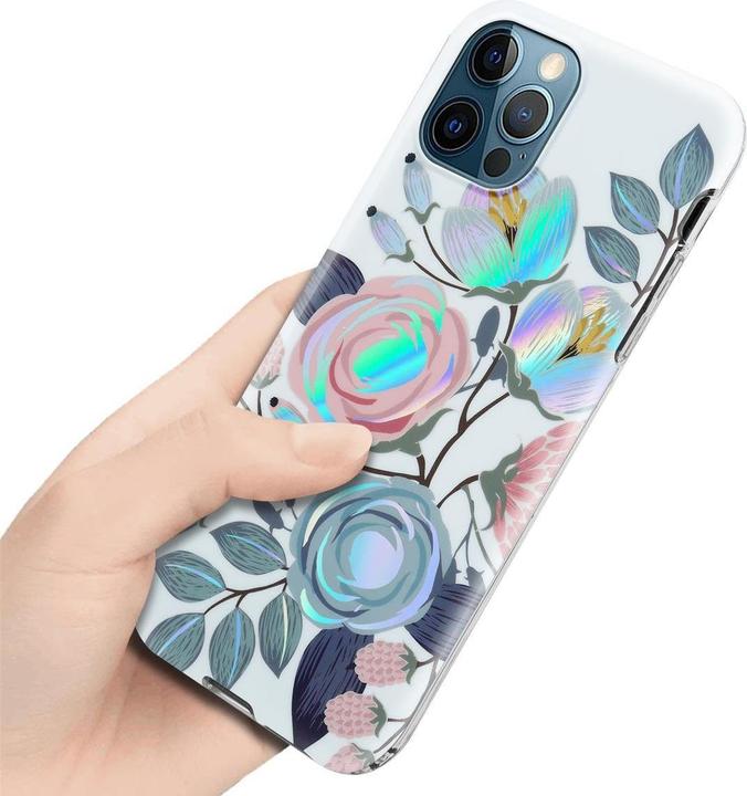 Image du produit Cadorabo Couverture IMD TPU Fleurs & Feuilles colorées (Apple iPhone 12 Pro Max)