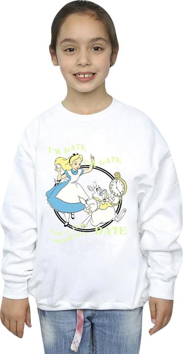 Actual product image Disney Girls Alice In Wonderland I'm Late Sweatshirt (140, 146)