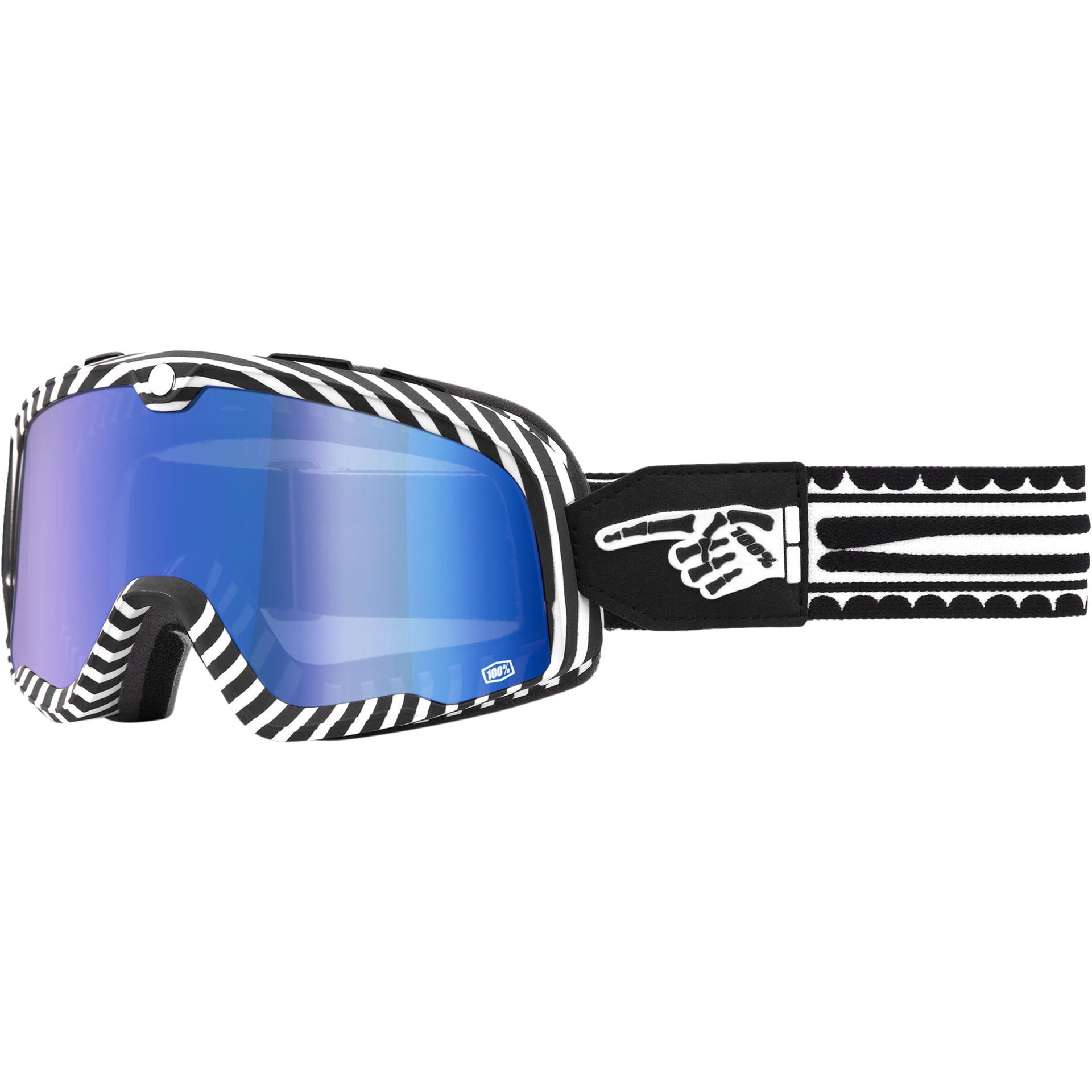 100%, Sportbrille, Barstow Goggle Death Spray - Mirror Blue Lens (Mirror Blue), Blau