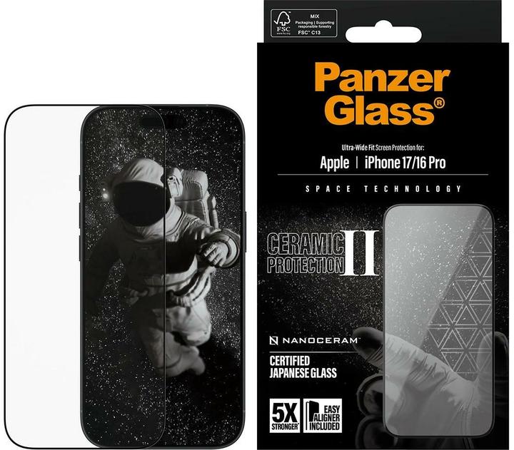 Actual product image PanzerGlass Ceramic II (1 Piece, Apple iPhone 17)