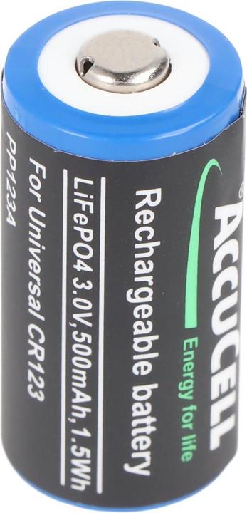 Actual product image AccuCell Battery CR123A (1 pcs., CR123A, 500 mAh)