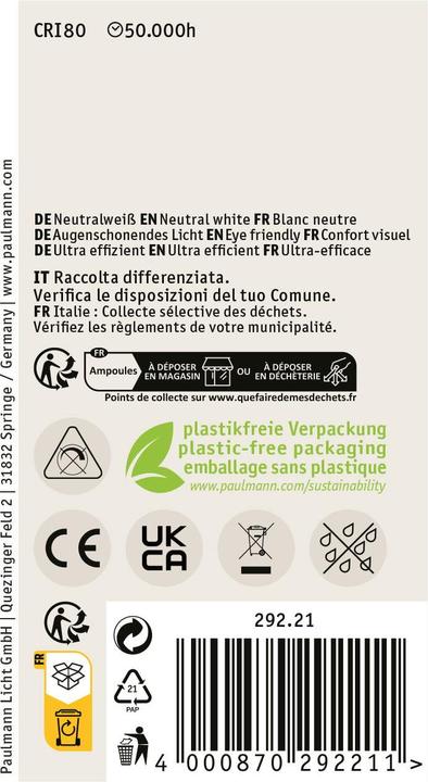 Produktbild Paulmann AGL Eco-Line Filament (E27, 5 W, 1055 lm, 1 x, A)