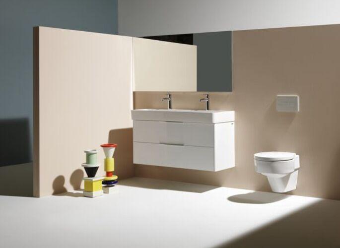 Actual product image Laufen Washbasin VAL 1200x420mm w ÜL 2 HL version white matt (420 mm, 1200 mm)