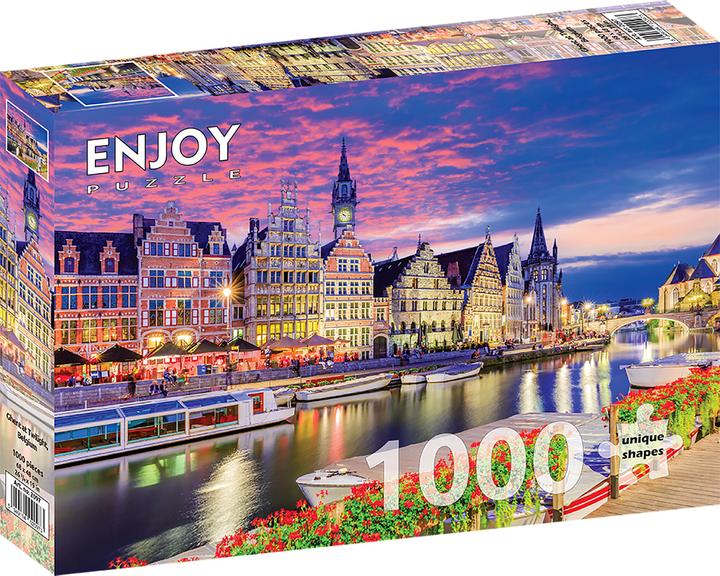 Actual product image Enjoy Puzzle ENJOY-2097 - Ghent at Twilight, Belgium, jigsaw puzzle, 1000 pieces (1000 pieces)