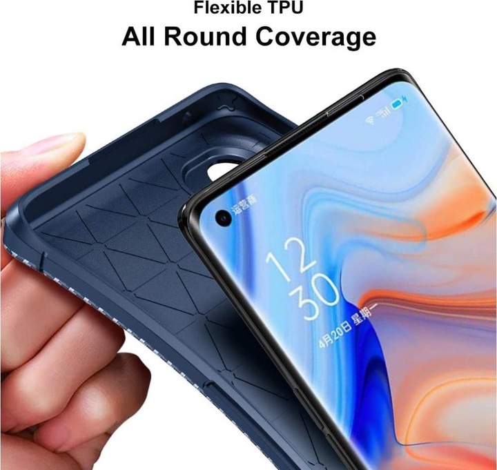 Produktbild Screenguard Oppo Reno4 Pro 5G Hülle Carbon Design TPU Case (Oppo Reno 4 Pro 5G)
