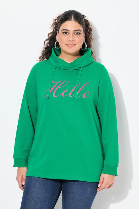 Produktbild Ulla Popken Sweatshirt, Classic Fit, HELLO, Stehkragen (42, 44)