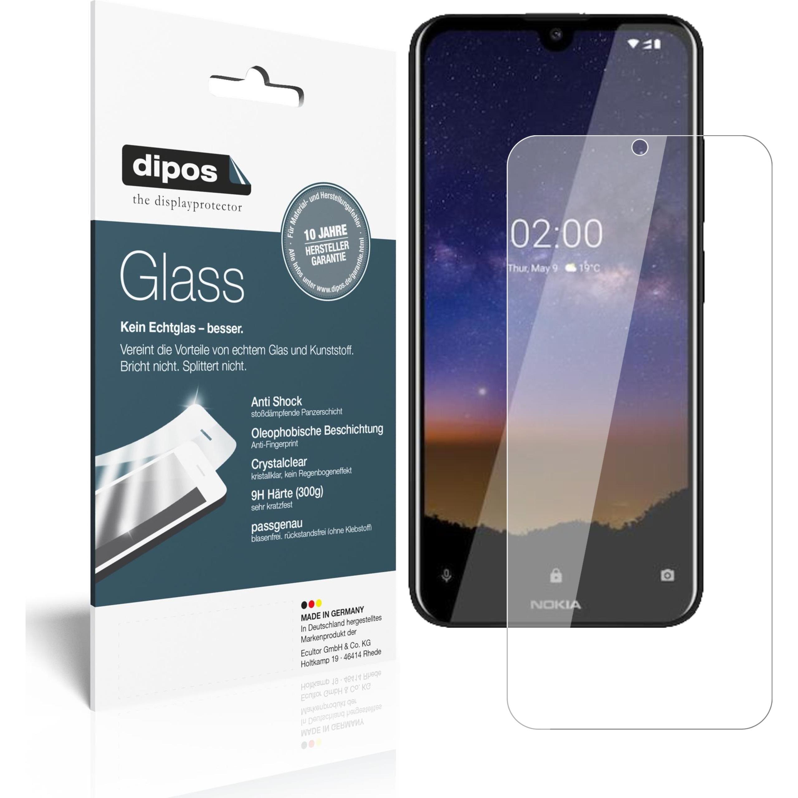 Dipos Displayschutz Anti-Shock (1 Stück, Nokia 2.2), Smartphone Schutzfolie, Transparent