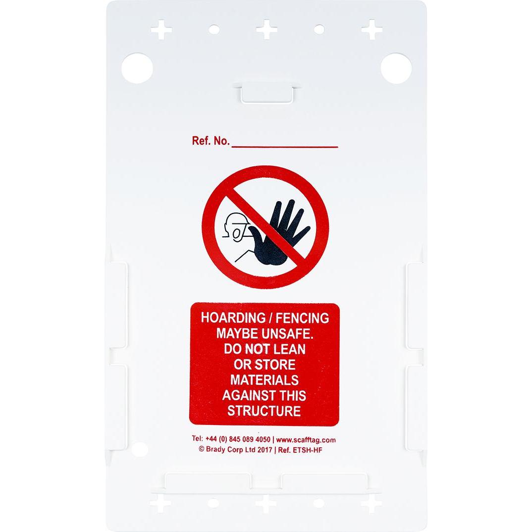 Brady ENT-GB-ETSH-HF, Hoarding/Fencing-tag-Halter, ABS, Schwarz & Rot auf Weiss, 260 x 153 mm, Besc (ENT-GB-ETSH-HF)