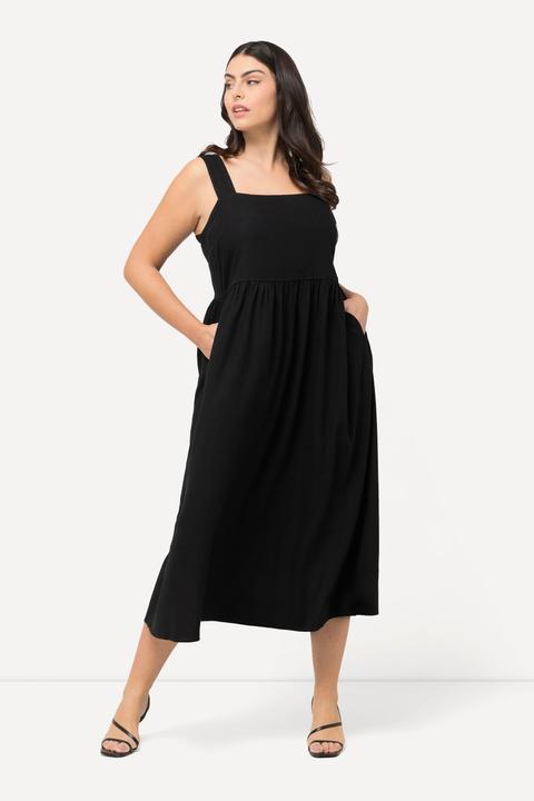 Produktbild Ulla Popken Kleid, Leinenmix, A-Linie, Taschen, ärmellos (60)
